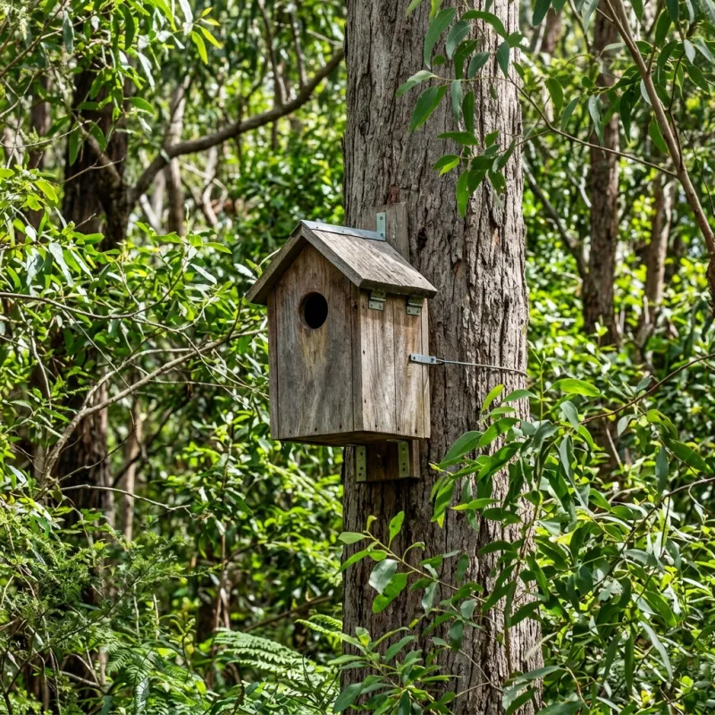 Animal nesting box installed as a humane alternative to a Smiths Gully roof cavity